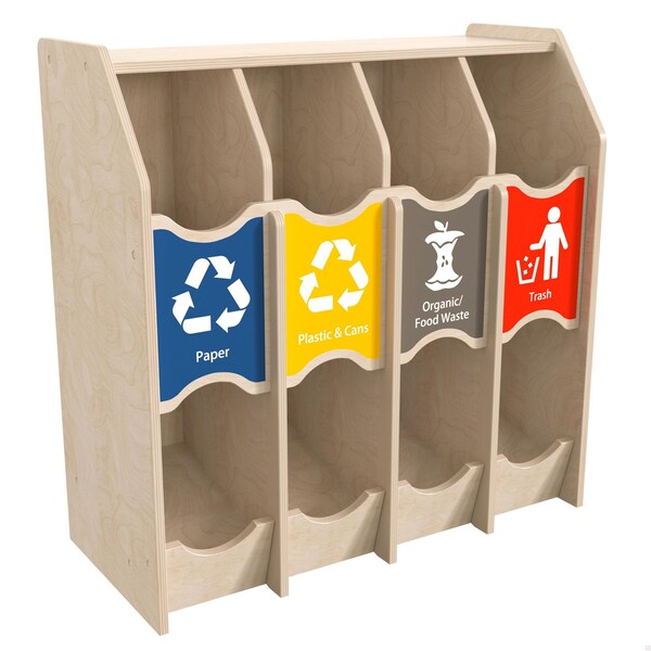 Flash Furniture Bright Beginnings Commercial Grade Wooden Pretend Play Recycling Station for Children MK-ME17154-GG - main